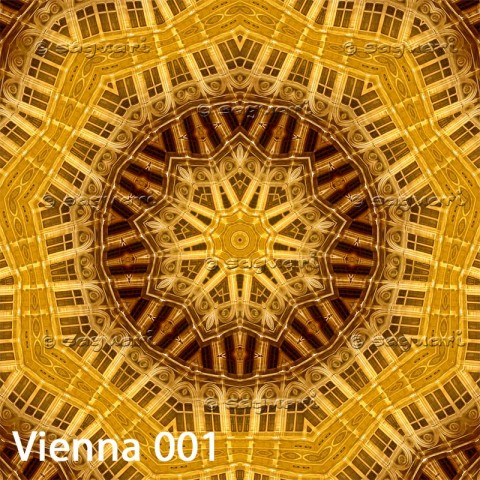 Vienna 001 - 005 oranžová ornament hnědá žlutá mandala kaleidoskop gotika 