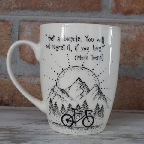 Hrnček Mountain Biker čaj káva kolo coffee šálek bicykel biker road bicycle 
