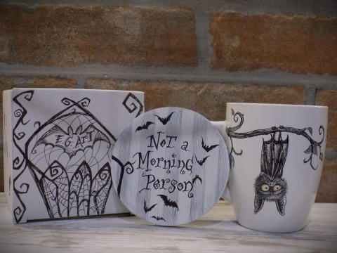 Hrnček Not a Morning Person dárek hrnek čaj káva netopýr metal gothic animal funny gift bat mug 
