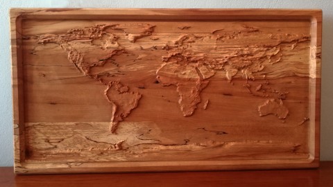 Dřevěná dubová mapa světa originální mapa masiv dubová 