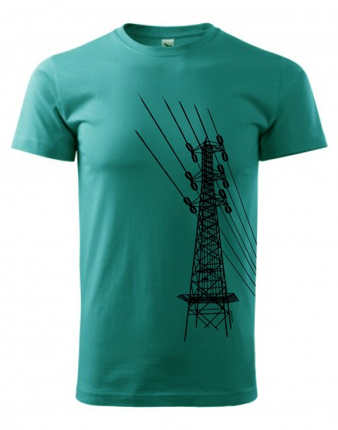 Elektrické vedení - XL triko potisk sítotisk pánské tričklo 