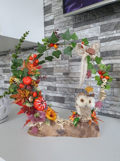 Podzim v kruhu se sovičkou dekorace podzim ježeček 