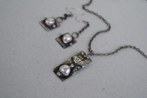 Noční perly - souprava šperků náhrdelník noc perly perlový per 