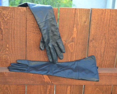 Luxusní dlouhé rukavice - kožené rukavice móda retro styl vintage 
