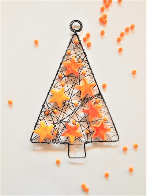 Stromeček oranžový stromeček hvězda vánoce dekorace 