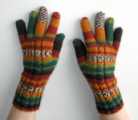 Rukavice pletené zelená jarní bílá pletené hnědá žlutá pestré zimní rezavá podzimní rukavice melír oranž rukavičky prstové ivka ručněpletené 