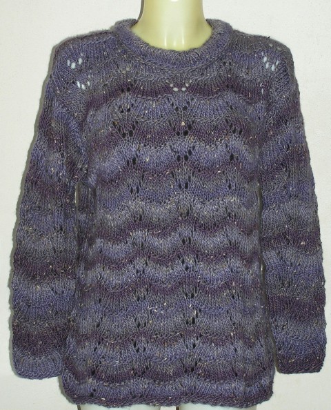 Svetr...vlnění dofialova fialová pletený svetr dámský pulovr ivka 