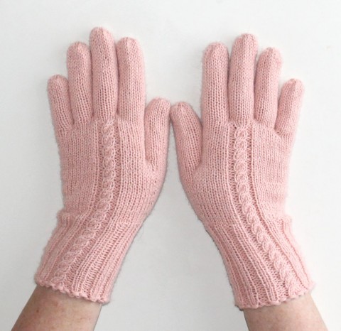 Rukavice pletené ručně s alpakou růžová zimní podzimní rukavice meruňková broskvová rukavičky prstové ivka barva roku peach fuzz 