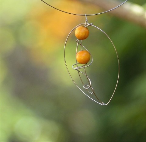 Podzimní lístek - náhrdelník náhrdelník drát tvrdé jakosti ne 