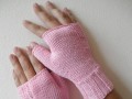 SLEVA - Růžové bezprstové rukavice