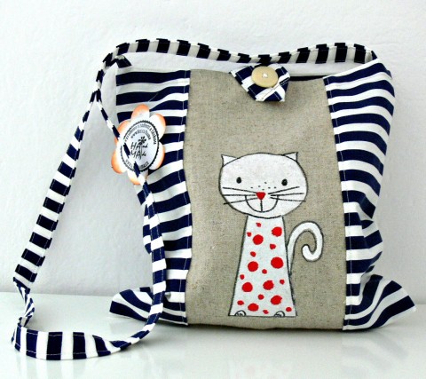 taška s kočičkou taška bavlna kočka 