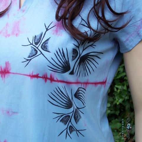 Dámské batikované tričko s obrázkem 