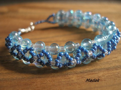 Voda je život ..... náramek voda náramek originální modrá duhový šité šperky 