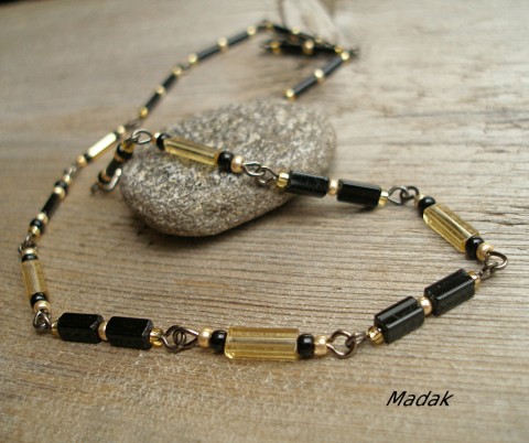 Gold and Black .... náhrdelník náhrdelník sklo zlatá elegantní černá black zlatčerná 
