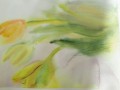 Akvarel originál Žlutý tulipán