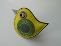 brož ptáček- COLOUR; zelenožlutá