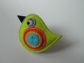brož ptáček COLOUR- zelená
