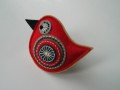brož ptáček- COLOUR; červená