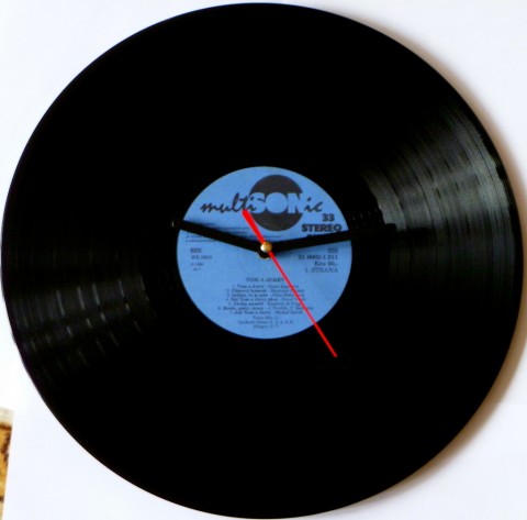 hodiny z vinyli modré 2 hodiny nástěnné hodiny vinylové hodiny 