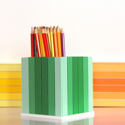 Pastelkovník zelenáček box barevné malování organizér pořádek tužky pastelky kreslení pastelkovník fixy propisky 