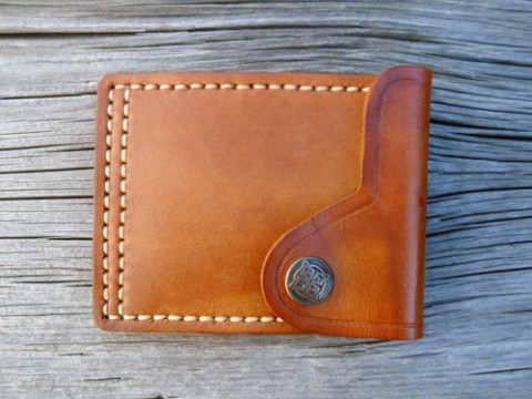Hospodská dolarka do kapsy medová originální dárek kožený peněženka kůže dolarka 