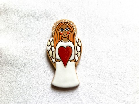Ker.radost-Andělíček a srdce srdce keramika anděl andělíček 