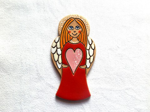 Keramická radost - Anděl a srdíčko srdce keramika anděl andělíček 