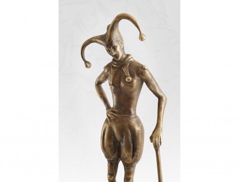 Šašek - bronzová socha - originál plastika socha sochy šašek originál muž postava plastiky 