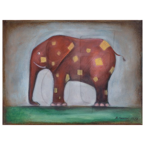 Trochu divný slon - olejomalba do zvíře pro dárek děti obraz dětský dítě dětské dětská zvířata slon slůně veselý sloni sloník zvířátko zvířátka postava reprodukce dětského pokoje pokojíku 