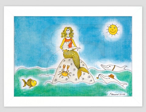 Znamení Panna malovaný obrázek rám do pro děti obraz dětský veselé dítě dětské dětská veselý znamení tisk zvěrokruh veselá měsíční rám horoskop reprodukce kreslený dětského pokoje pokojíku v rámu 