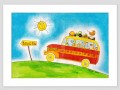 Autobus malovaný obrázek pro dítě