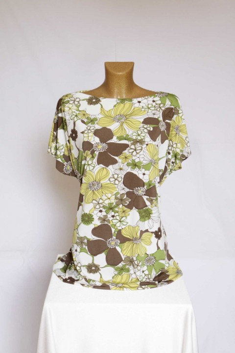 Tunika/tričko - velikost na přání tunika halenka květy květiny šitá květinová 