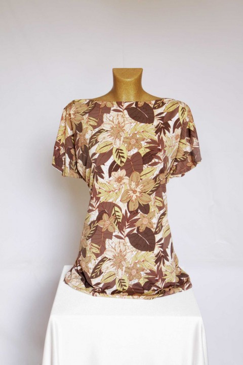 Tunika/tričko - velikost na přání tunika halenka květy květiny šitá květinová 