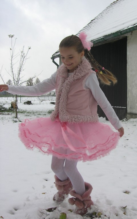 sněží ...víle na přání holčičí dívčí romantické dětské tyl tylová satén růžové tutu tylovka 