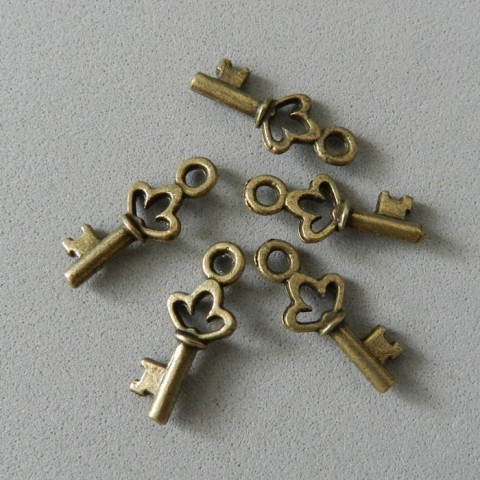Přívěsek Klíč, 18x7 mm - 5 ks přívěsek klíč dům materiál 