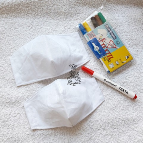 rouška dětská - namaluj si samo maska hygiena ručně šitá bacil rouška roušky ustenka 