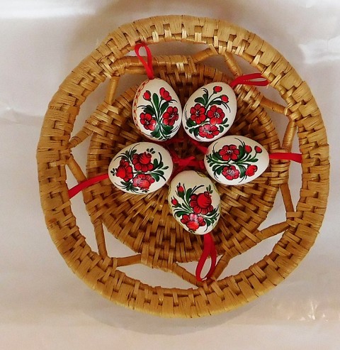 Kraslice 5 kusů jaro velikonoce kraslice tradice home decor folklor jarní dekorace lidové umění 
