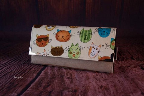 Barevné kočky kabelka dárek peněženka barevné peníze bublinky drobné karty 