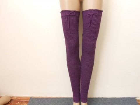 Dlouhé návleky na nohy návleky nohy dlouhé fialová čern 