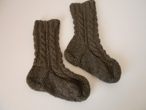 Teplé ponožky s merinem vel. 40-41 pletené hnědá akryl ponožky dámské merino teplé 