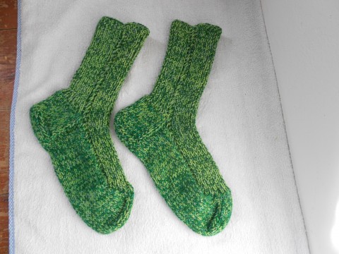 Pletené ponožky s vlnou vel. 44-45 zelená akryl ponožky merino 45 uni 44 
