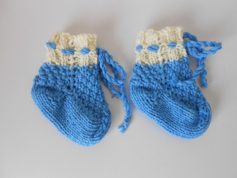 Kojenecké merino ponožky, papučky modrá bílá ponožky merino capáčky kojenec 