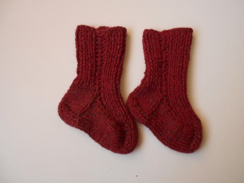Dětské ponožky s vlnou vel. 28-29 děti akryl ponožky vlna vínová 