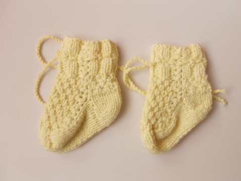 Kojenecké merino ponožky, papučky žlutá béžová akryl ponožky merino capáčky kojenec 
