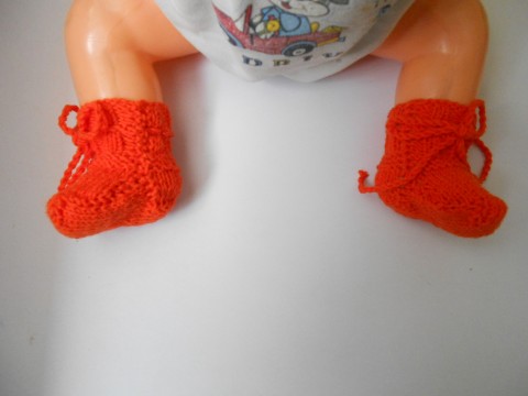 Kojenecké merino ponožky oranžová ponožky merino capáčky kojenec 
