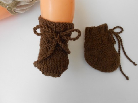 Kojenecké merino ponožky hnědá ponožky merino capáčky kojenec 