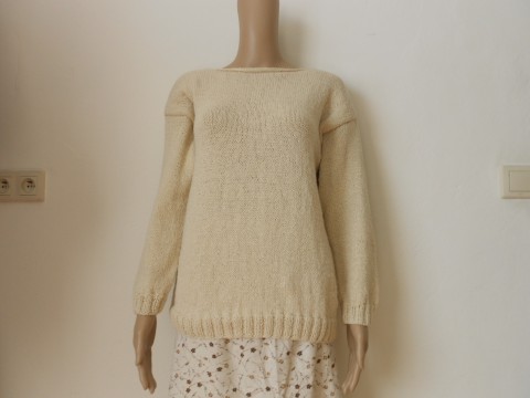 Pletený svetřík - halenka,vel. L,XL bavlna svetr hedvábí vlna 