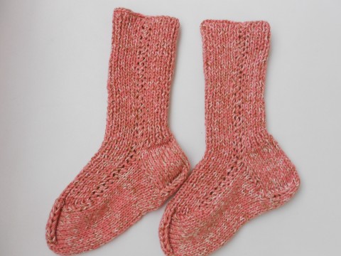 Pletené ponožky s merinem vel.38-39 růžová bílá hnědá akryl ponožky hedvábí merino 38 39 