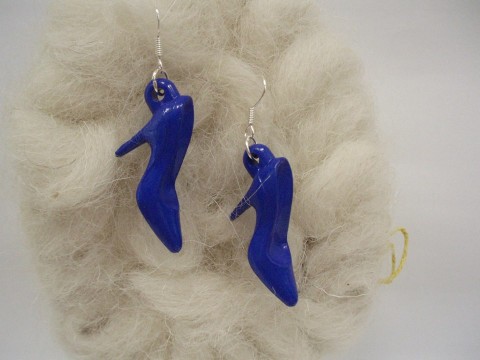 Botky modré dárek náušnice modrá barevné elegance boty lodičky 