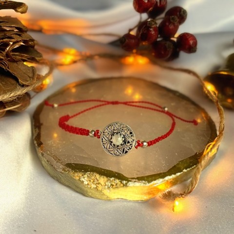 Náramek Vánoční hvězda přání šperky náramek naramek drahý kámen macrame 
